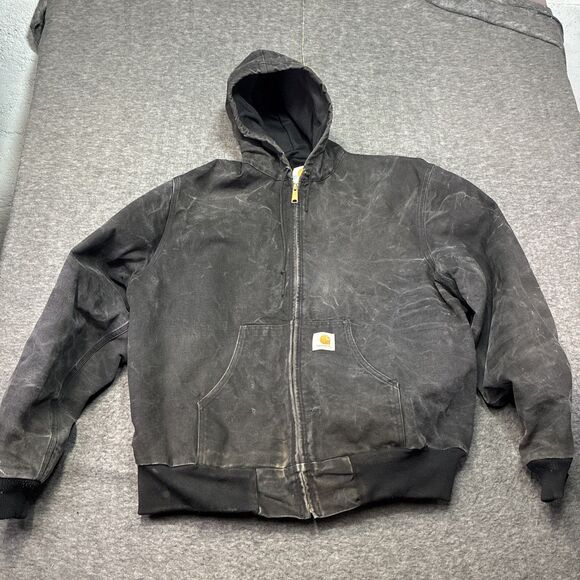 Carhartt Other - VTG Carhartt J03 Black Thermal Lined Traditional Duck Active Jacket Sz 2XL Logo
